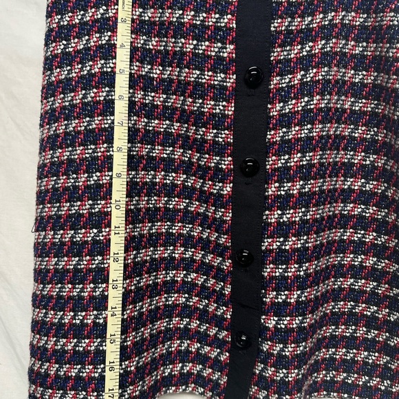 LOFT Size 14P Petite Plaid‎ Tweed Faux Button-Front Skirt
Red White Blue & Black - Picture 2 of 13